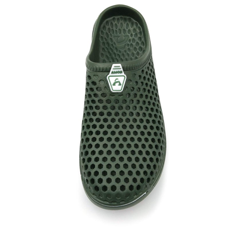 Amoji Garden Clogs Shower Sandals Yard Gardening Beach Water Plastic Rubber House Indoor YY161 ArmyGreen 13 Women/12 Men - Image 3